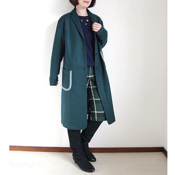 YOSHI KONDO 取りだそ ウールハーフコート 