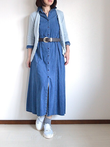 ブルー系デニムのコーディネート タプレ ファッションブログ 40代 50代の洋服選び 毎日がお洒落曜日