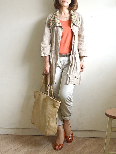 今日のコーディネート オレンジ キナリ タプレ ファッションブログ 40代 50代の洋服選び 毎日がお洒落曜日 今日のコーディネート オレンジ キナリ タプレ ファッションブログ 40代 50代の洋服選び 毎日がお洒落曜日