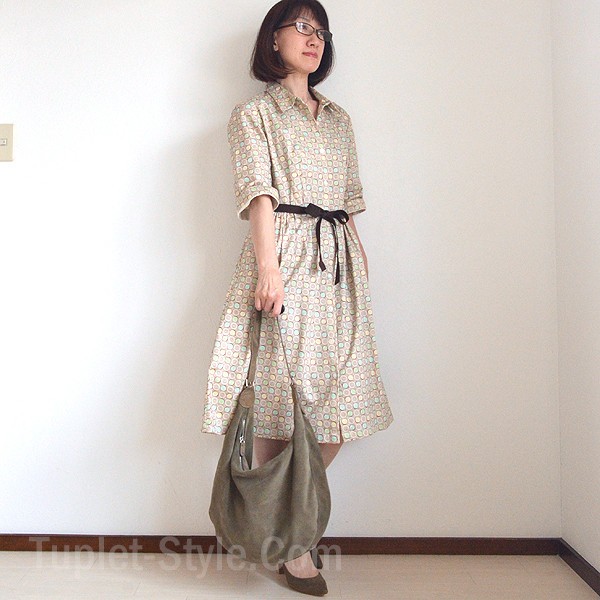 リバティプリントのワンピース 仕事モードと休日モードの着こなし タプレ ファッションブログ 40代 50代の洋服選び 毎日がお洒落曜日 リバティプリントのワンピース 仕事モードと休日モードの着こなし タプレ ファッションブログ 40代 50代の洋服選び 毎日がお洒落曜日