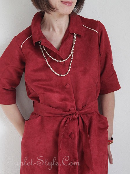 50代に似合う真っ赤なワンピース クリスティンの服 タプレ ファッションブログ 40代 50代の洋服選び 毎日がお洒落曜日