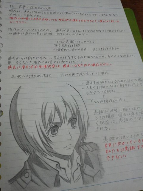 今日の授業中のアルミン落書き もうさ でかく描きすぎたwwww アニメのアルミンね Www シャーペン画ってほどでもないけどねwww ツイ画