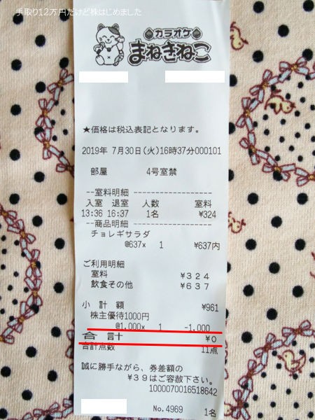 キャンドゥ と カラオケまねきねこ で株主優待生活 手取り12万円だけど株はじめました