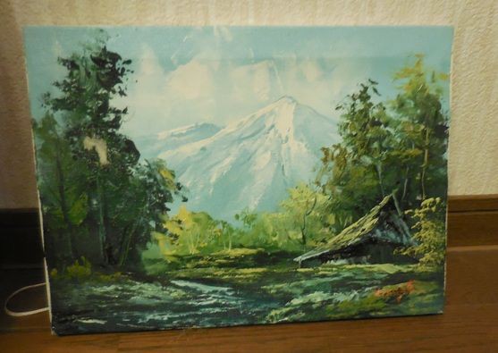 Amazon.co.jp: 永田金吾 風景画の油絵 サイン入り 肉筆 真作