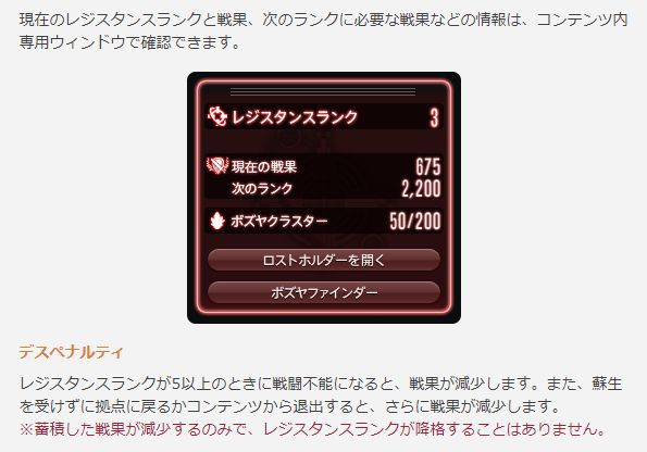 Ff14 ボズヤのデスペナはエウレカと違いランクは下がらないものの戦闘不能になると戦果が減少 死なない立ち回りが求められる 馬鳥速報