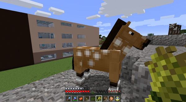 お馬はみんなざっざか走る うみどりのいまさらマイクラ街づくり