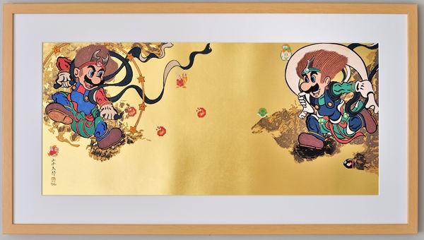 マリオ＆ルイージ図屏風 木版画 その2 : 芸艸堂 店主の日記