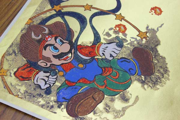 マリオ 風景画 版画 マリオ＆ルイージ図屏風」の木版画を制作した『芸艸堂』は日本