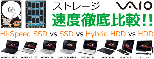 VAIOに搭載のストレージ(HDD・SSDなど)のベンチマーク徹底比較！(その