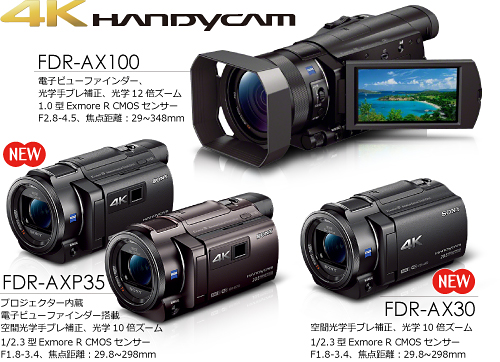 SONY 4Kビデオカメラ Handycam FDR-AXP35 ブラック 光学10倍 FDR-AXP35