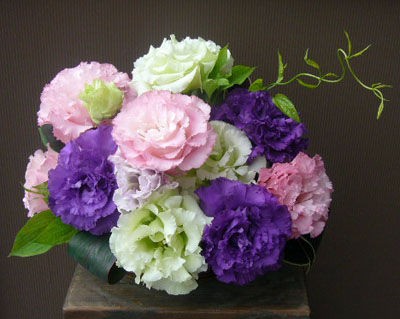 中曽根健さんのトルコキキョウをアレンジ ヴェロニカ便り