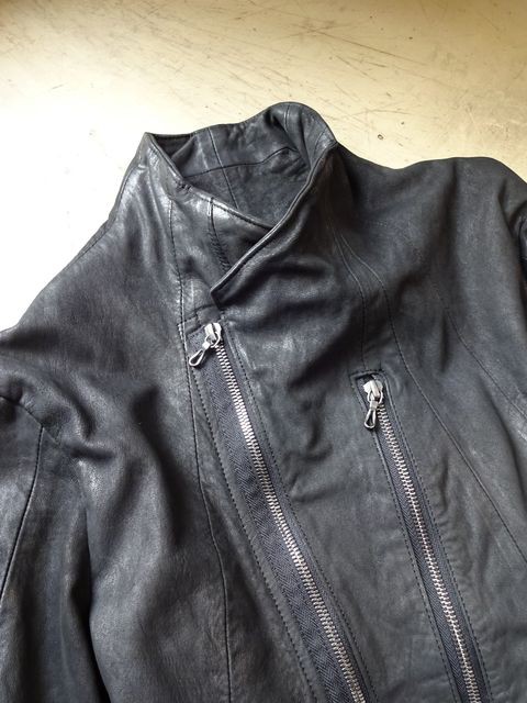 最終価格　Julius ジャットネックライダース ユリウス JULIUS ジャットネックレザーライダースジャケット