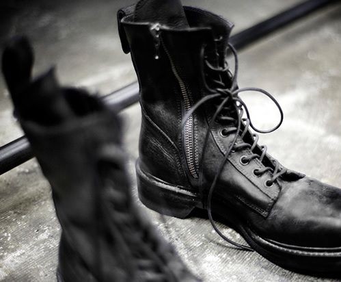 JULIUS × BLACK SENSE_ 007FWM9[side zip combat boots