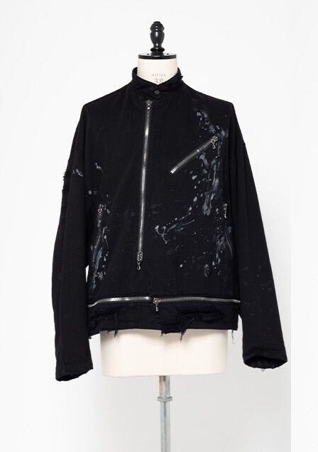 juliusジャケット ユリウス JULIUS COTTON SWEAT ZIP Parker （BLACK