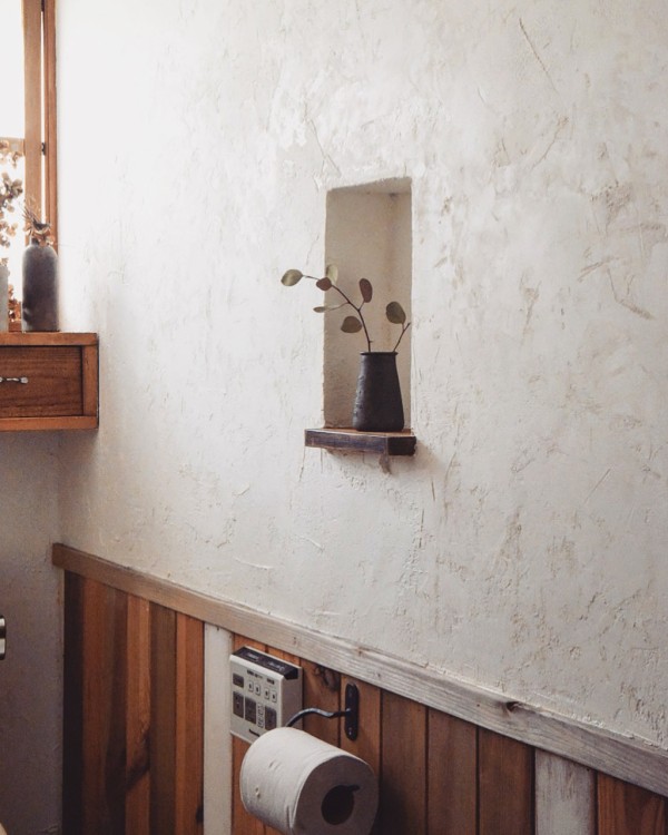 Diyでトイレを快適に 漆喰壁編 Nuri２ を使ってみた Studio In The Afternoon リノベーションとお家収納diy Wagon Worksブログ Powered By ライブドアブログ