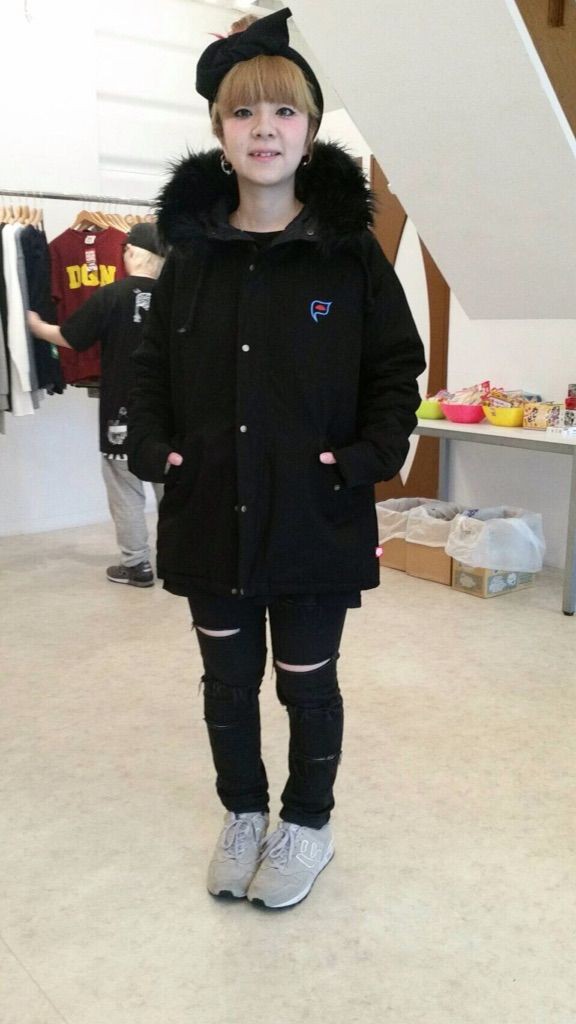 PUNK DRUNKERS ショート目ッズコート ファー付き ブラック 【公式通販】