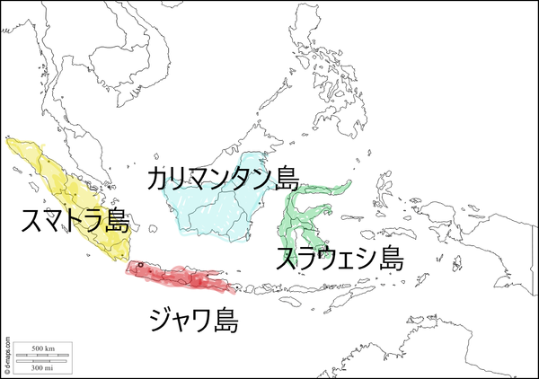 インドネシア 最初に覚える４つの島 Tiga Yasuのめざせティガ兆ルピアバランスシート