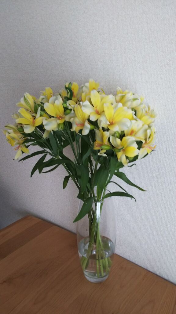 珍しくアストロメリア 花を可愛く飾りたい 我が家の週末花