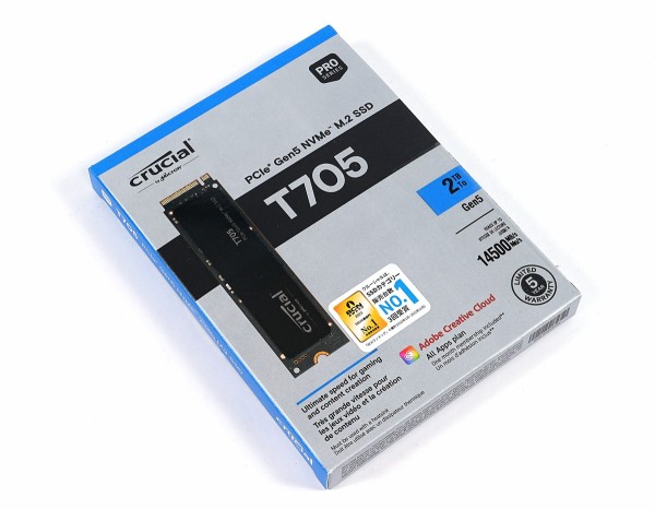 Crucial T705 2TB」をレビュー。14.5GB/sでPCIE5.0x4接続の理想