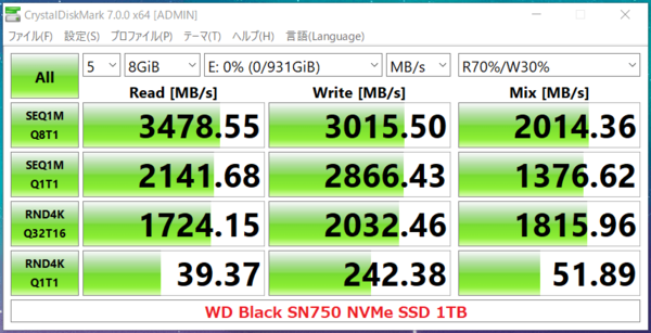 Wd Blue Sn550 Nvme M 2 Ssd 1tb をレビュー 自作pc初心者のための入門用nvme M 2 Ssdを徹底検証 自作とゲームと趣味の日々