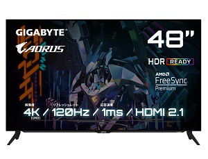 4K/120Hzの有機ELゲーミングモニタ「AORUS FO48U」が発売。HDMI2.1搭載