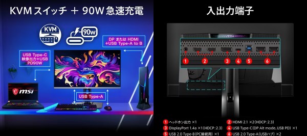 MSI MPG 271QRX QD-OLED」が3月21日発売。WQHD/360Hzの量子 MSI MPG 271QRX QD-OLED」が3月21日発売。WQHD/360Hzの量子