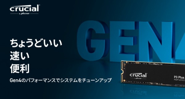 Crucial(クルーシャル) P3 4TB 3D NAND NVMe PCIe3.0 M.2 SSD 最大3500MB 秒