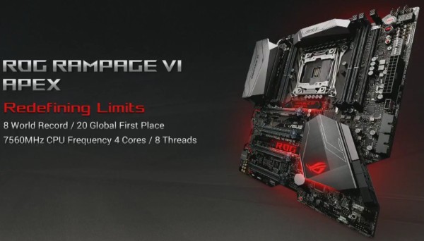 OCer向けX299マザーボード「ASUS ROG RAMPAGE VI APEX」が登場。メモリ