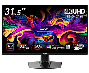MSI MPG 321URX QD-OLED」が発売。4K/240Hzの量子ドット有機EL