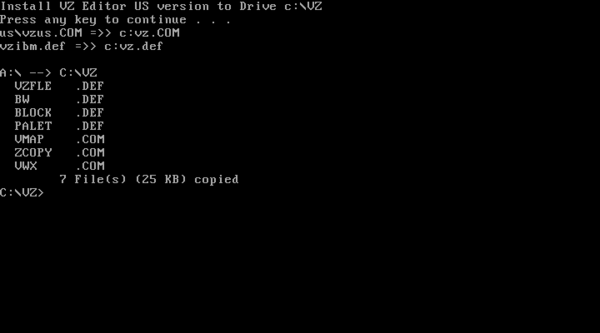 VZエディター v1.6(昔のDOS用)その2 : wnc develop 記録