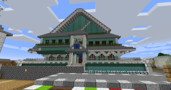 建築 神殿風司書の家 のんびり夫婦のマイクラ生活