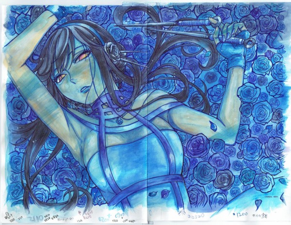 ヨルさん×青い薔薇☆インクテンス☆キャンソンXLリサイクル☆スパイ