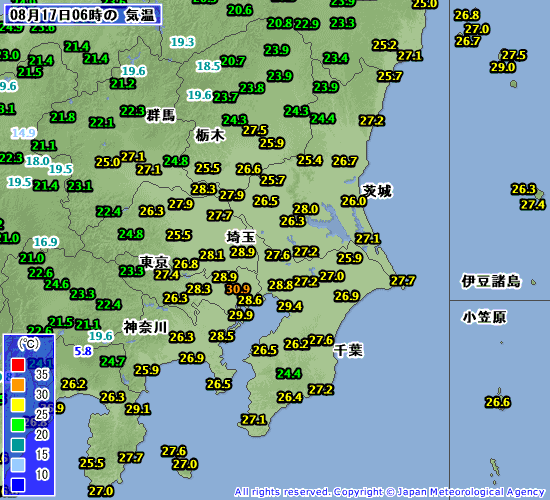 東京 最低気温30度超 チーム森田の 天気で斬る