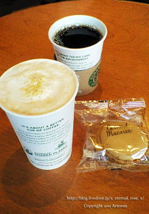 Starbucks Coffee スターバックス コーヒー イオンモール倉敷店 カフェラテ キャラメルマカロン ホットコーヒー 10 Eternal Rose エターナルローズ