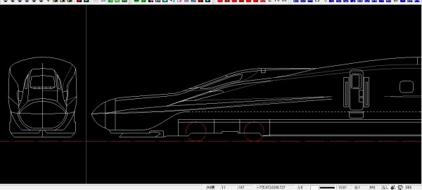 E6系こまち 1 図面描き Made Of 紙