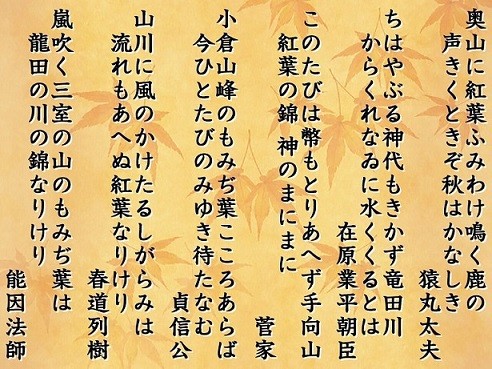 百人一首 もみじの歌は１０首 紅葉クイズ ウェザーニュースより 山旅天空倶楽部