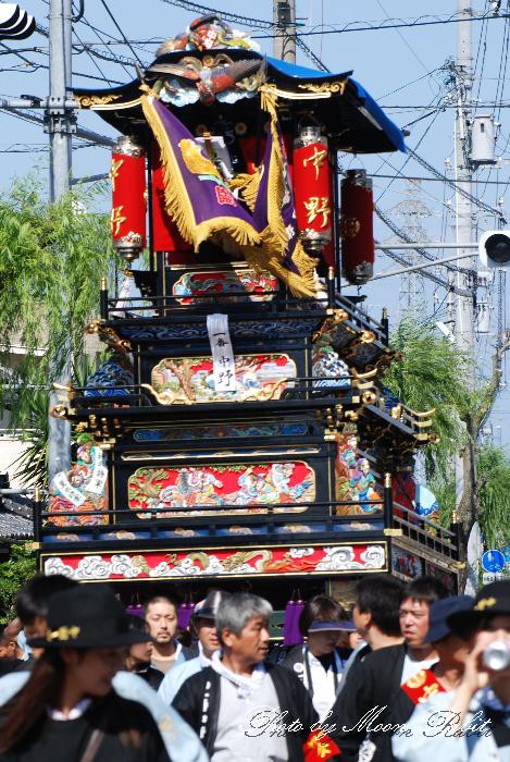 西条祭り11 中野一番だんじり 屋台 楽車 伊曽乃神社祭礼 統一運行 西条高校西 愛媛県西条市明屋敷 異景