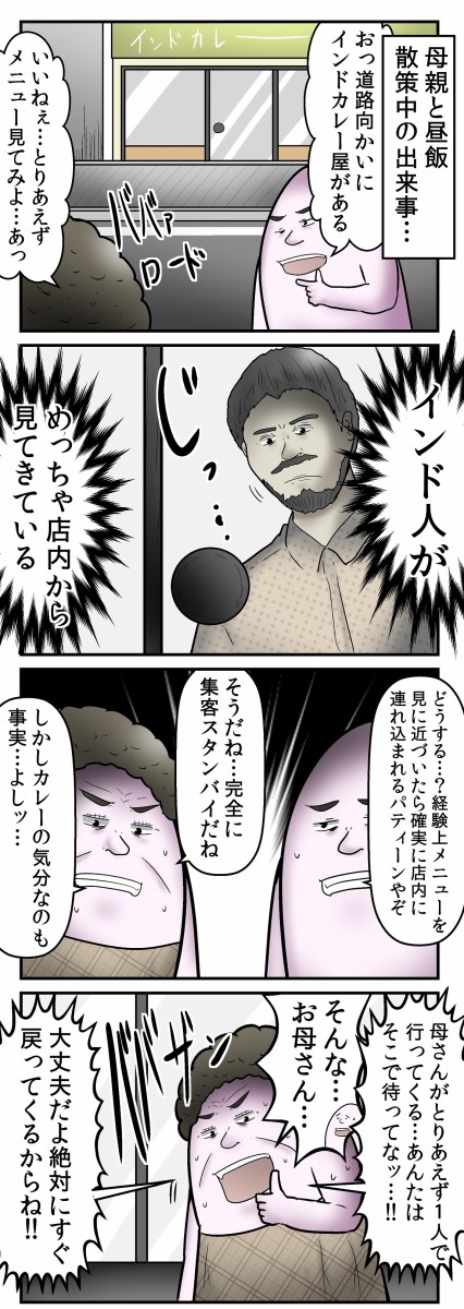 インドカレー屋の店員 店の前で客を待ち構えがち Web漫画家やしろあずきの日常 Powered By ライブドアブログ