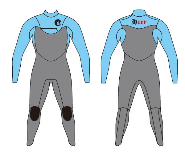 hueyフルオーダーウェットスーツ 5×3mm