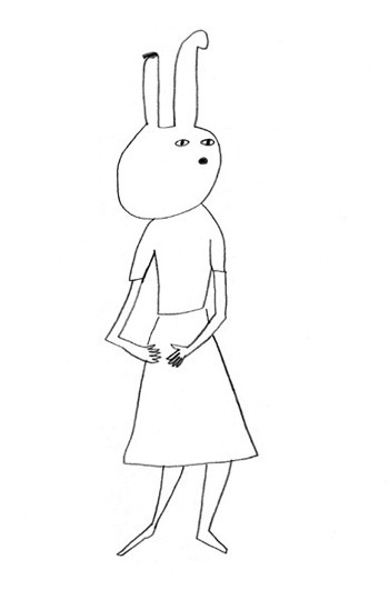 うさぎみみ 松尾麗子 モノクロ