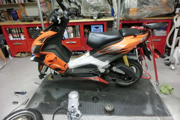 ■SR50ピュアジェット■純正サイレンサー新車取り外し品 チャンバー交換，フルパワー化（アプリリア SR50 Purejet）by L990