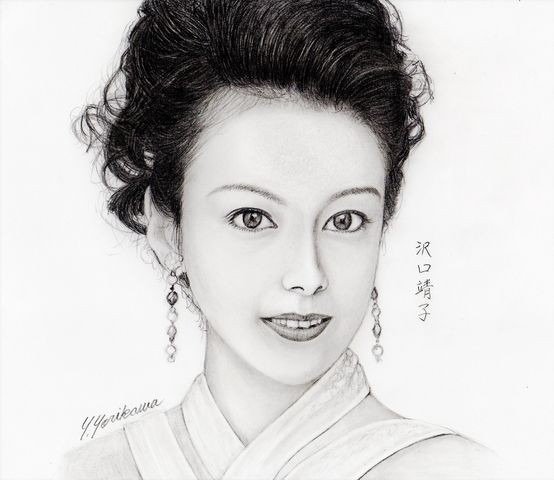 鉛筆画 老女の肖像 老婆 文化遺産オンライン