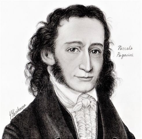 Niccolo Nicolo Paganini ニコロ パガニーニ ネット絵師 独言の鉛筆画