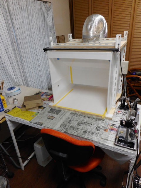 塗装ブースの自作 #3 ファンを接続して、完成！ : yosshiro-labo