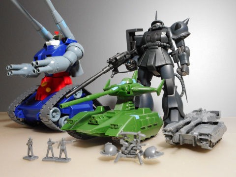 1/144 61式戦車 #1 仮組み（HGUCザク地上戦セットより） : yosshiro-labo