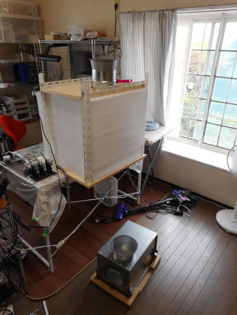塗装ブースの自作 #3 ファンを接続して、完成！ : yosshiro-labo