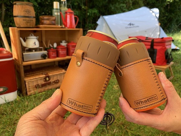 THERMOS 保冷缶ホルダー 本革カバー付-