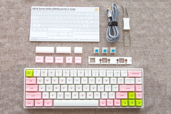 分割キーボード Ergo68 キーキャップ、キースイッチ付き 短し