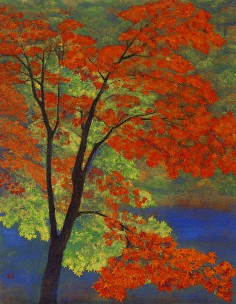 もみじ」｜絵画 原画 抽象画 植物画 イラスト ドローイング 秋 紅葉