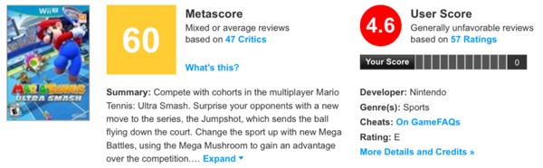 Wii U マリオテニス ウルトラスマッシュ メタスコア評価は60点 前作から変化がないとの声 ゲーム生活はじめました Wii U マリオテニス ウルトラスマッシュ メタスコア評価は60点 前作から変化がないとの声 ゲーム生活はじめました
